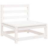 Garden Sofa 2-Seater White Solid Wood Pine