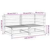 Garden Sofa 2-Seater Solid Wood Douglas