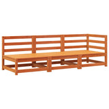 Garden Sofa 3-Seater Wax Brown Solid Wood Pine