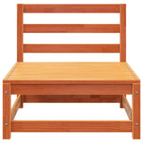 Garden Sofa Armless with Footstool Wax Brown Solid Wood Pine