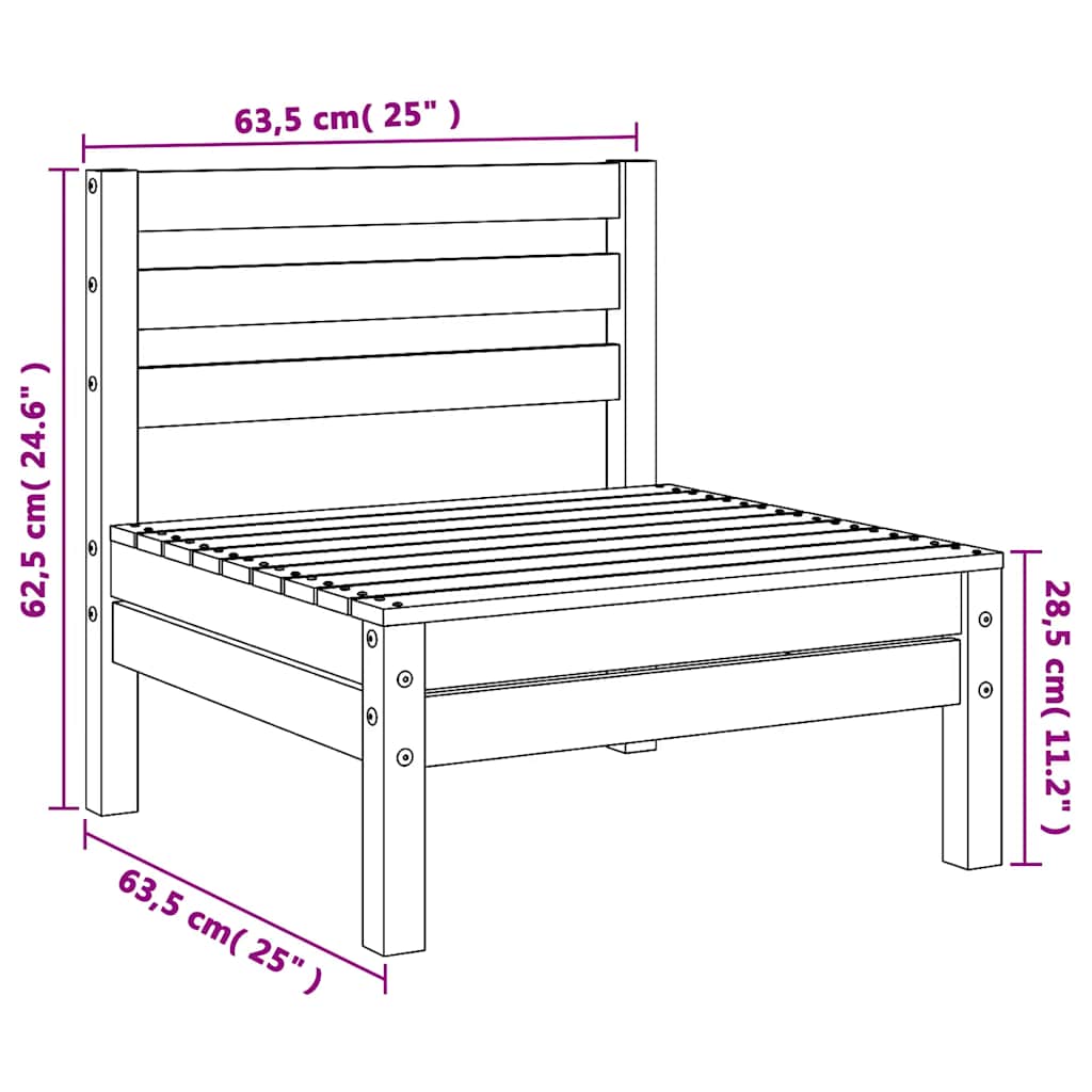 Garden Sofa Armless Impregnated Wood Pine