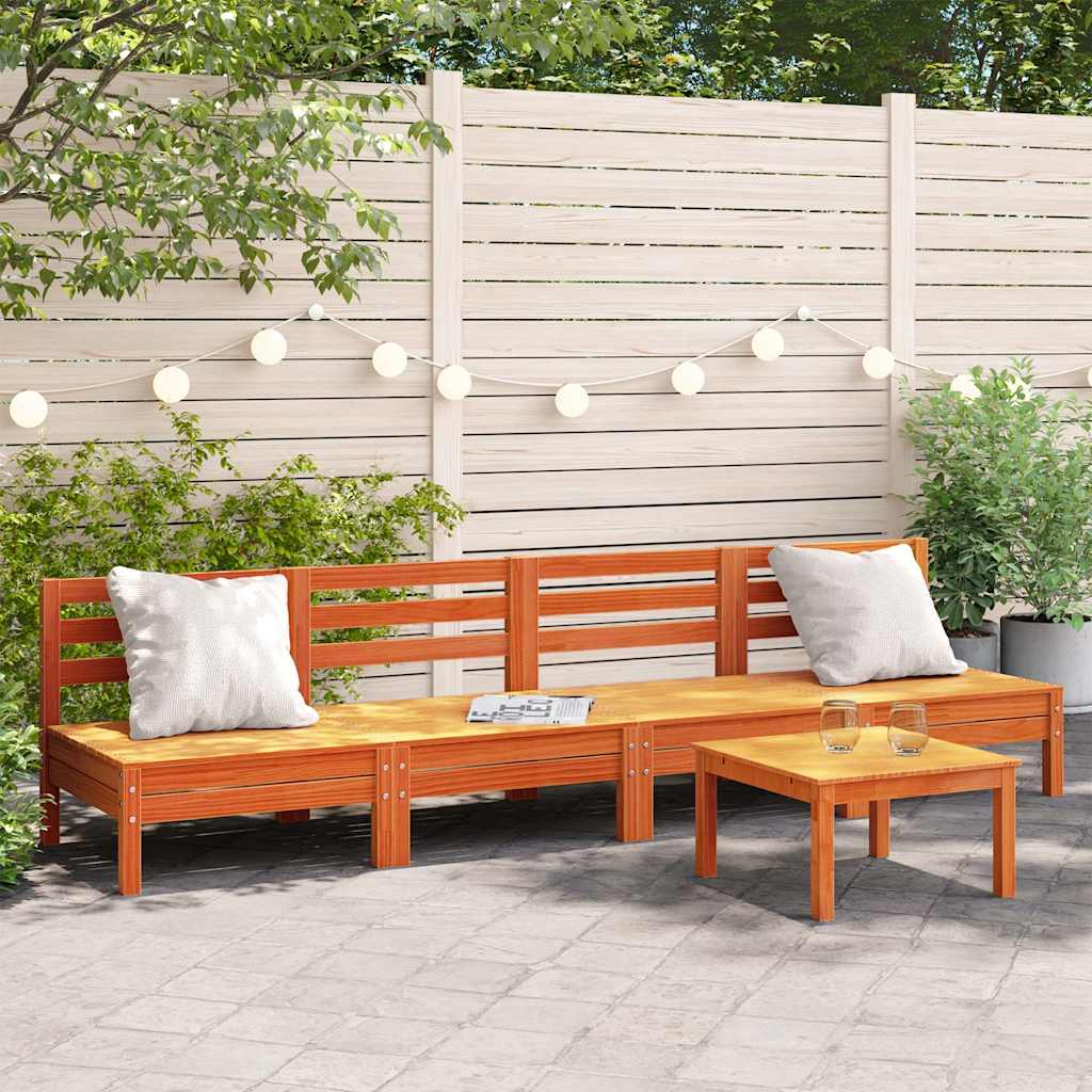 Garden Footstool Solid Pinewood