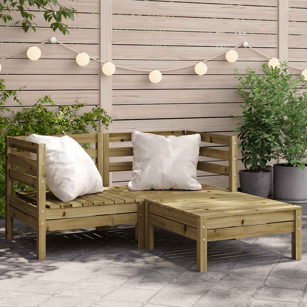Garden Footstool Solid Pinewood