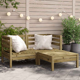 Garden Footstool Solid Pinewood