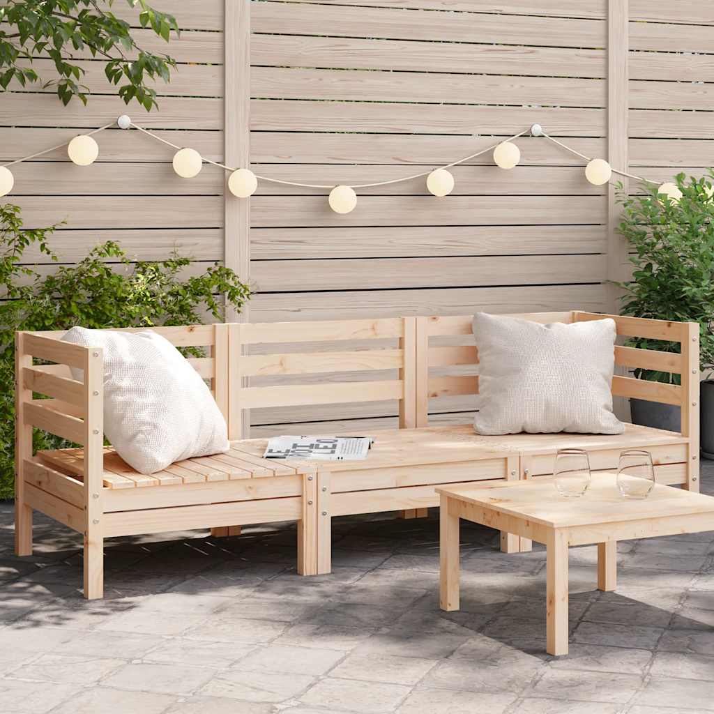 Garden Footstool Solid Pinewood