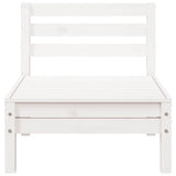 Garden Sofa 3-Seater White Solid Wood Pine