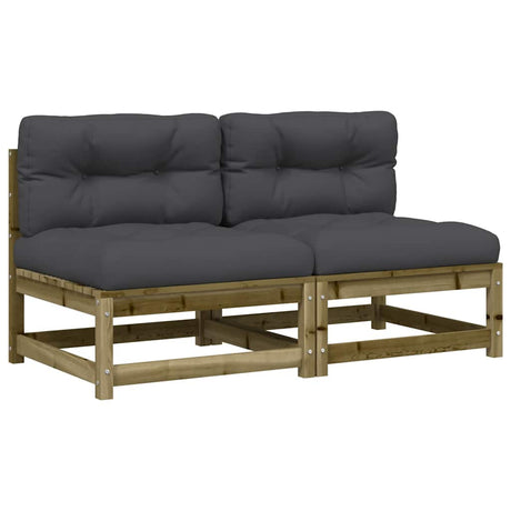 Garden S Armless With Cushions 2 Pcs Impregnated Wood Pine