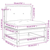 Garden S Armless With Cushions 2 Pcs Impregnated Wood Pine