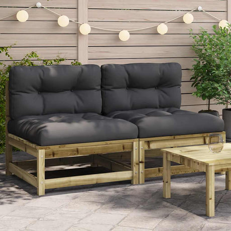 Garden S Armless With Cushions 2 Pcs Impregnated Wood Pine