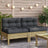 Garden Sofa Armless With Cushions Solid Wood Douglas