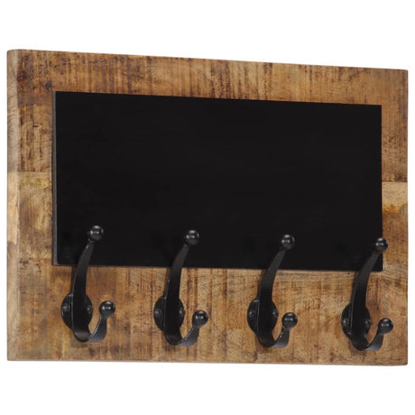 Wall-Mounted Coat Racks With 4 Hooks 2 Pcs Solid Wood Mango