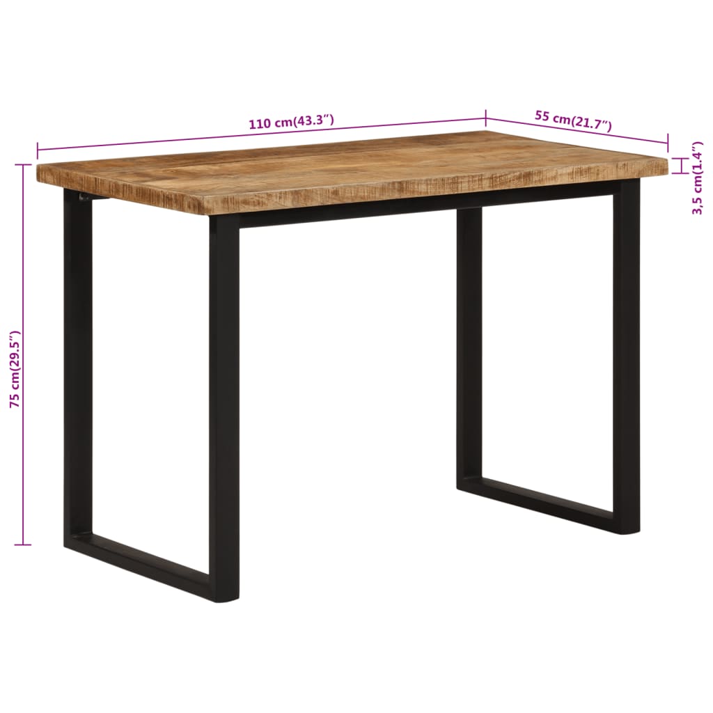 Dining Table 110x55x75 cm Solid Wood Mango