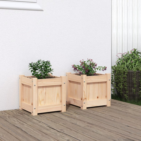 Garden Planters 2 Pcs Impregnated Wood Pine