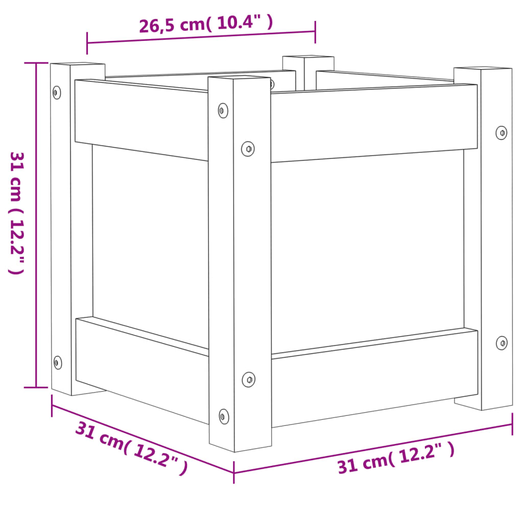Garden Planters 2 Pcs Impregnated Wood Pine
