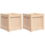 Garden Planters 2 Pcs Solid Wood Pine