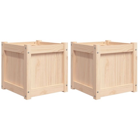 Garden Planters 2 Pcs Solid Wood Pine