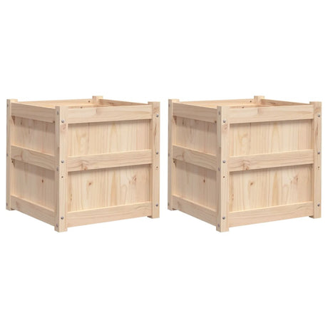 Garden Planters 2 Pcs Solid Wood Pine