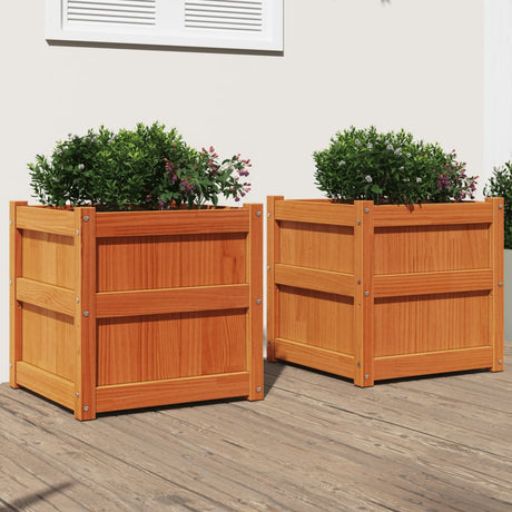 Garden Planters 2 Pcs Solid Wood Pine