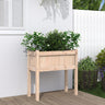 Garden Planters 2 Pcs With Legs White Solid Wood Pine