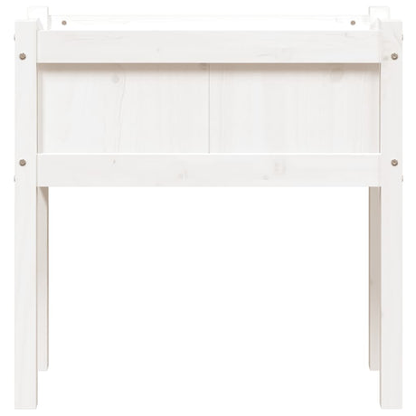 Garden Planters 2 Pcs With Legs White Solid Wood Pine