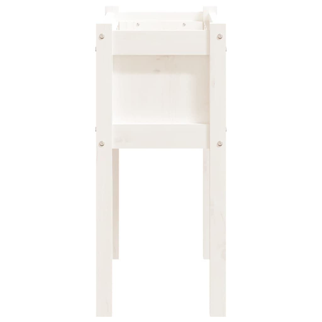 Garden Planters 2 Pcs With Legs White Solid Wood Pine