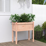 Garden Planters 2 Pcs With Legs White Solid Wood Pine
