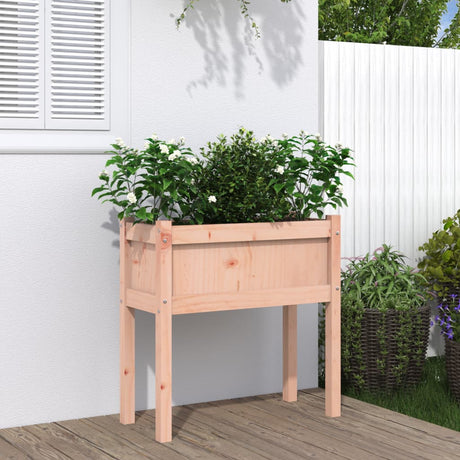 Garden Planters 2 Pcs With Legs White Solid Wood Pine