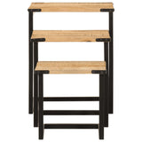 Nesting Coffee Tables 3 Pcs Solid Wood Mango And Iron