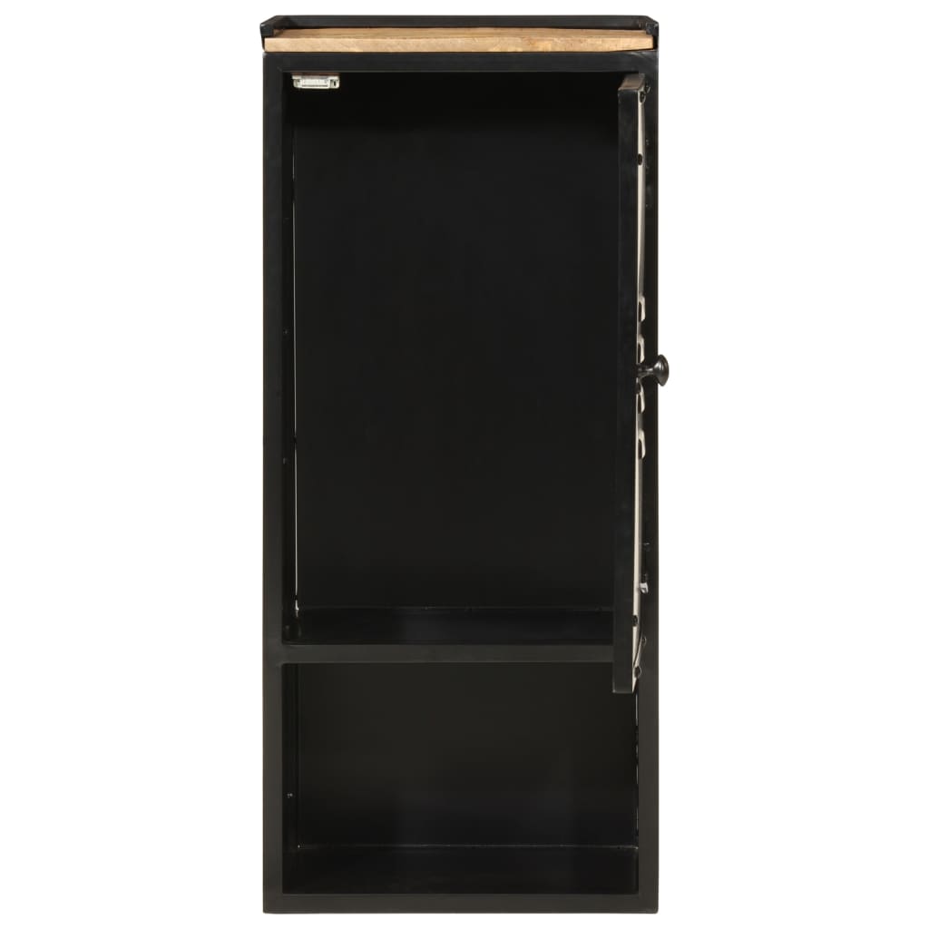 Bathroom Cabinet 40X27X90 Cm Iron And Solid Wood Mango