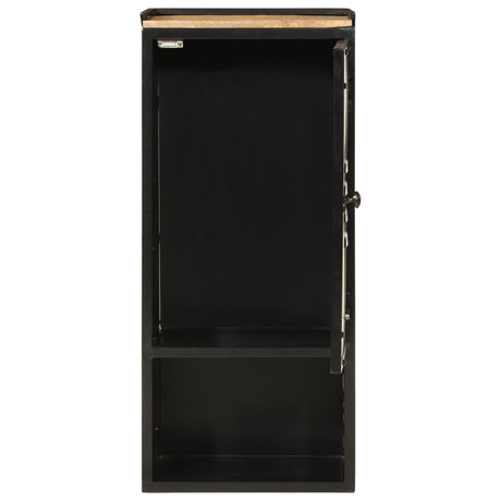 Bathroom Cabinet 40X27X90 Cm Iron And Solid Wood Mango