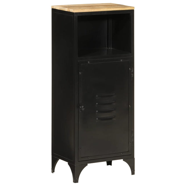 Bathroom Cabinet 40X27X90 Cm Iron And Solid Wood Mango