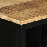 Bathroom Cabinet 40X27X90 Cm Iron And Solid Wood Mango