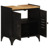 Bathroom Sink Cabinet 55X35X60 Cm Iron And Solid Wood Mango