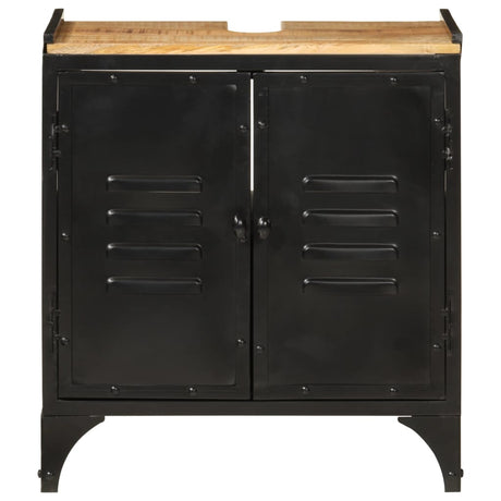 Bathroom Sink Cabinet 55X35X60 Cm Iron And Solid Wood Mango