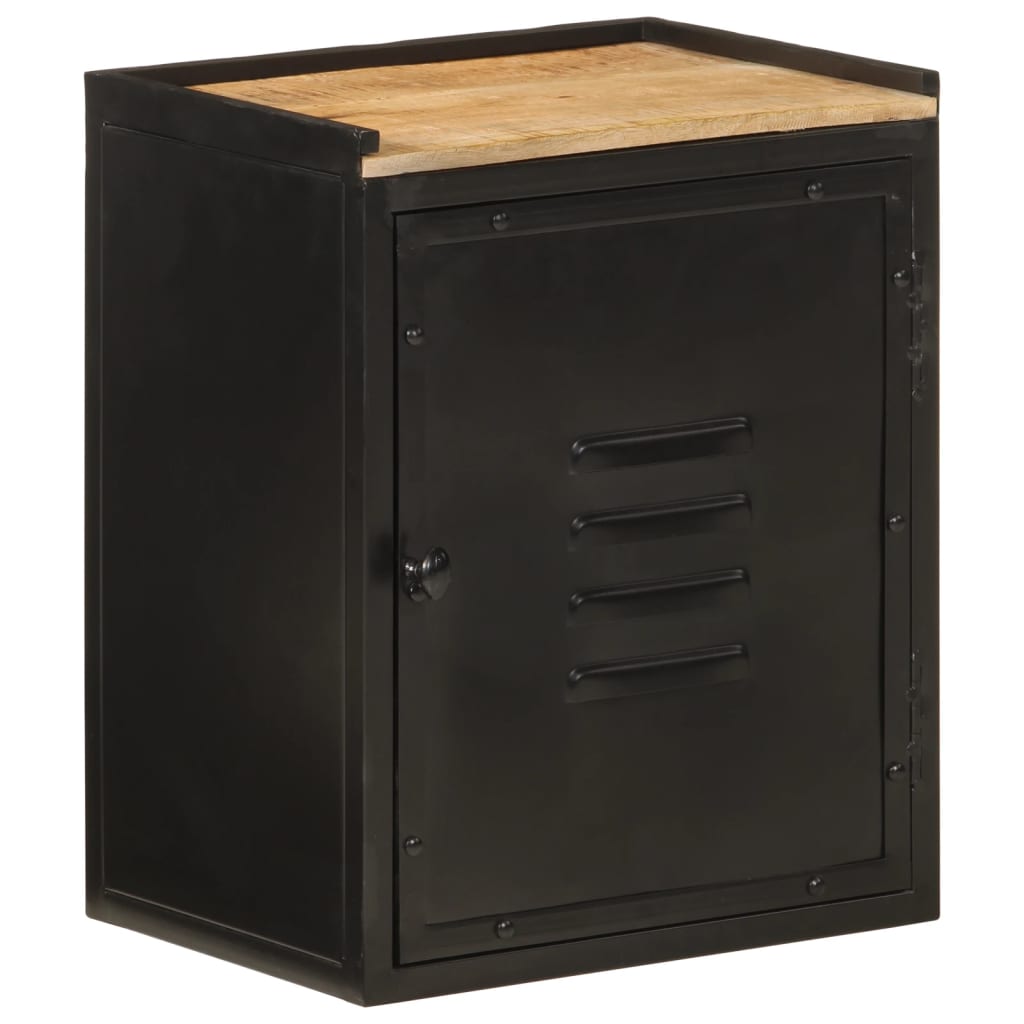 Bathroom Cabinet 40X30X50 Cm Iron And Solid Wood Mango