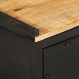 Bathroom Cabinet 40X30X50 Cm Iron And Solid Wood Mango