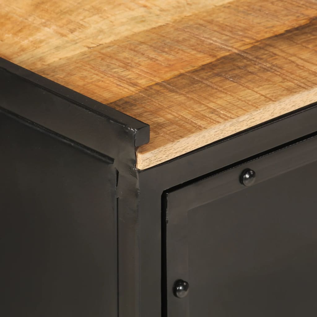 Bathroom Cabinet 40X30X60 Cm Iron And Solid Wood Mango