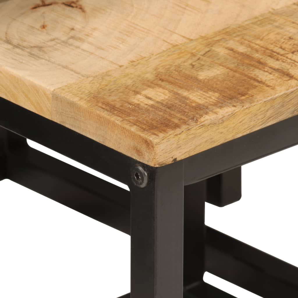 Nesting Coffee Tables 3 Pcs Solid Wood Mango And Iron