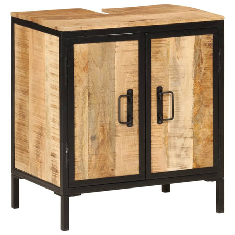 Bathroom Sink Cabinet 55X35X60 Cm Solid Wood Mango And Iron