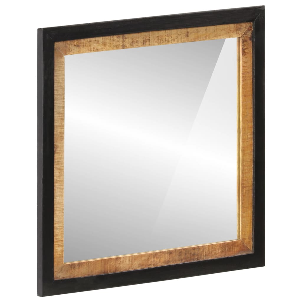 Bathroom Mirror 55X1X60 Cm Glass And Solid Wood Mango