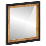 Bathroom Mirror 55X1X60 Cm Glass And Solid Wood Mango