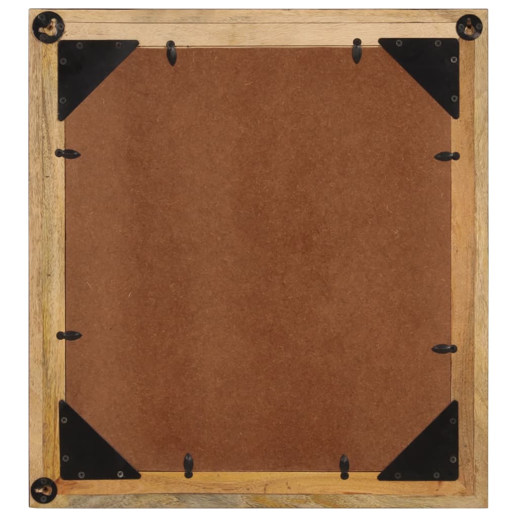 Bathroom Mirror 55X1X60 Cm Glass And Solid Wood Mango