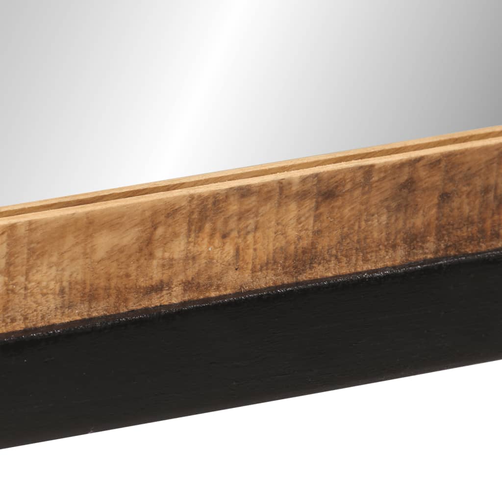 Bathroom Mirror 55X1X60 Cm Glass And Solid Wood Mango