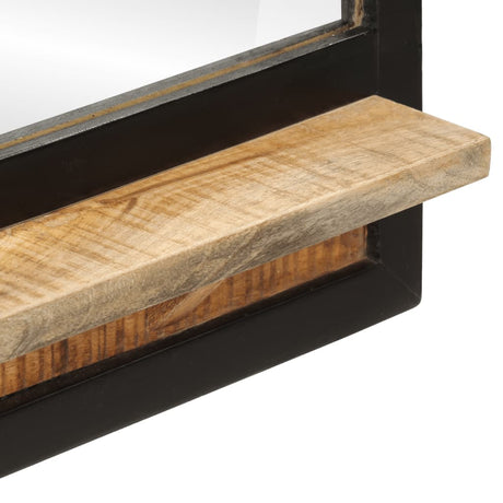 Mirror With Shelf 80X8X55 Cm Glass And Solid Wood Mango