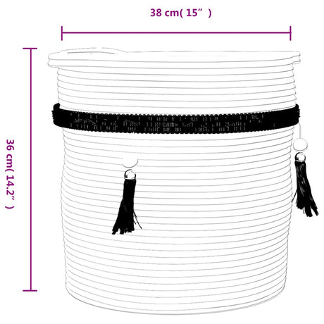 Storage Basket White Ø38X36 Cm Cotton