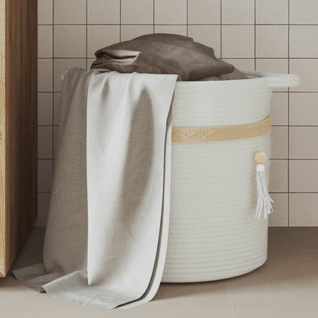 Storage Basket White Ø38X36 Cm Cotton
