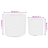 Storage Baskets 2 Pcs White And Black Cotton