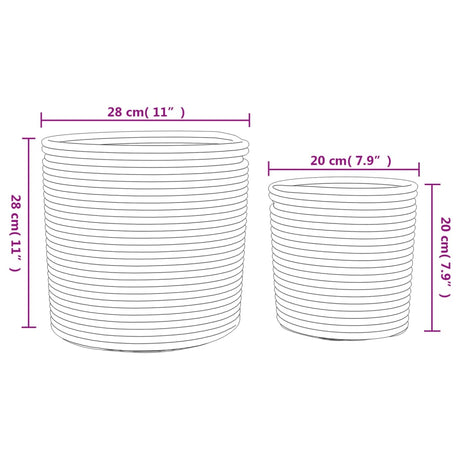 Storage Baskets 2 Pcs White And Black Cotton