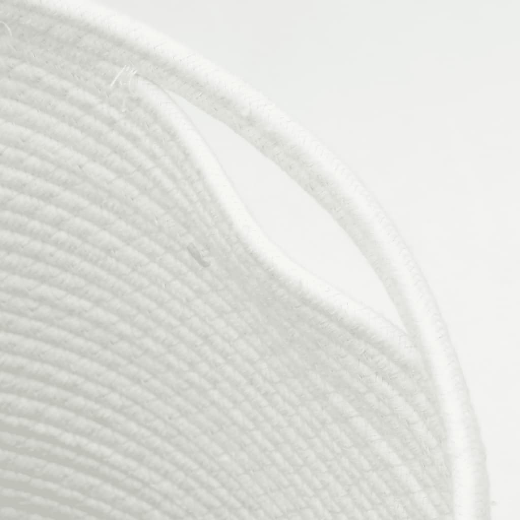 Storage Basket With Lid White And Ø40X35 Cm Cotton