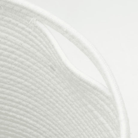 Storage Basket With Lid White And Ø40X35 Cm Cotton